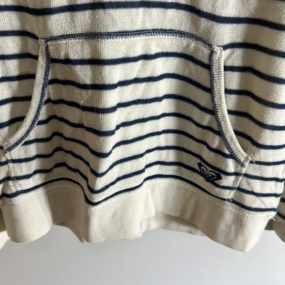 Roxy  Breath Ivory Striped Hoodie Sweater​​ - Picture 3 of 7